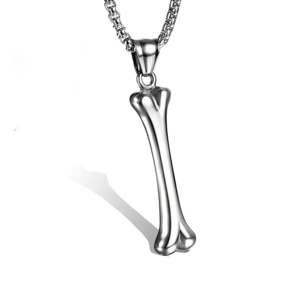 ❤️Fashion stainless steel dog bone skeleton pendant necklace for men, N90201P229